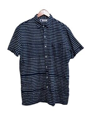 Industry of All Nations Madras Batik Stripe Shirt Size Large